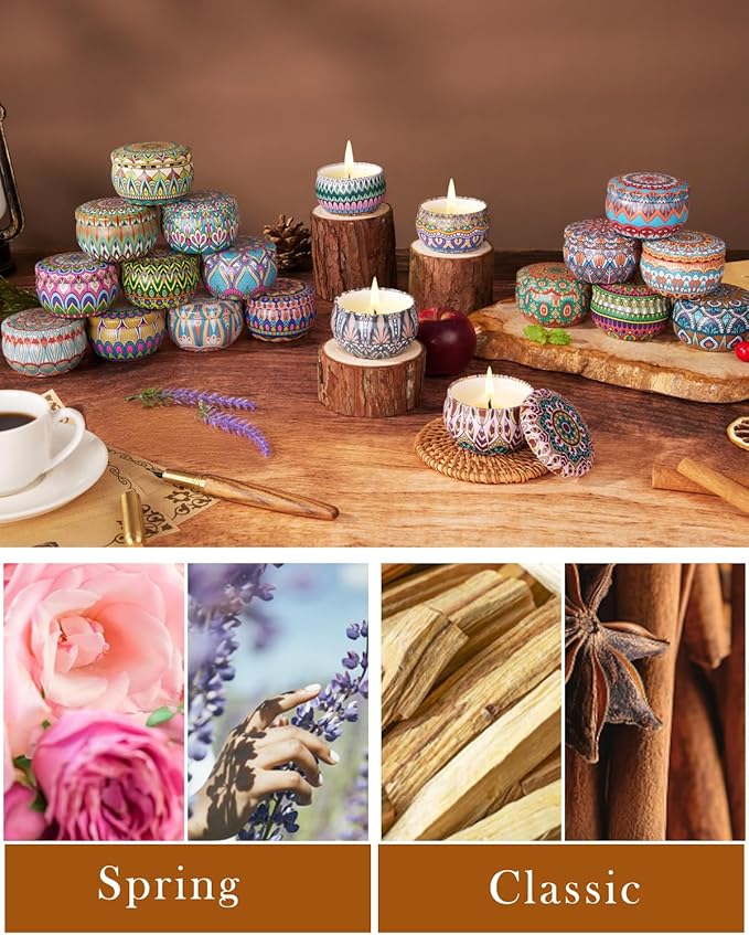 Christmas Candle Gift Set for Women, 20 Pack Long Lasting Scented Soy Candles, Aromatherapy Candles for Home Relaxation, Perfect Holiday & Christmas Gifts with Gift Box