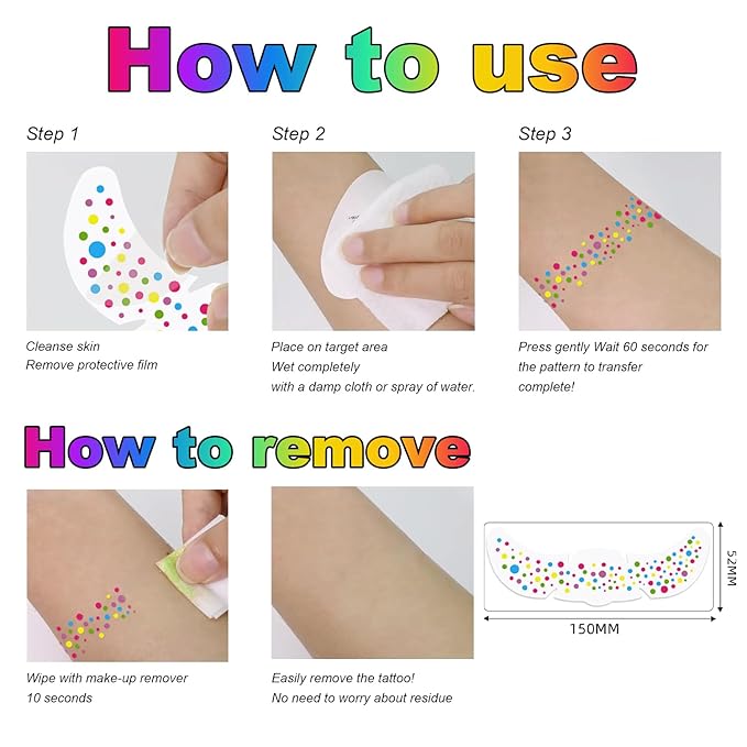 8Pcs Face Makeup Patches, Glitter Freckles Face Tattoo for Teenagers & Young Women, Sparkle Freckles Makeup Patches, Waterproof Face Glitter Freckles for Christmas (8PcsE Rainbow)