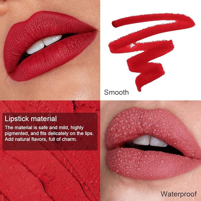 BINGBRUSH 8 Colors Moisture Smooth Longwear Lipstick Pack Set, Matte Color Stick Ultimate Lip Crayon for Makeup Collection - Nourishing Waterproof Velvet Lipgloss Lip Stain (set07)