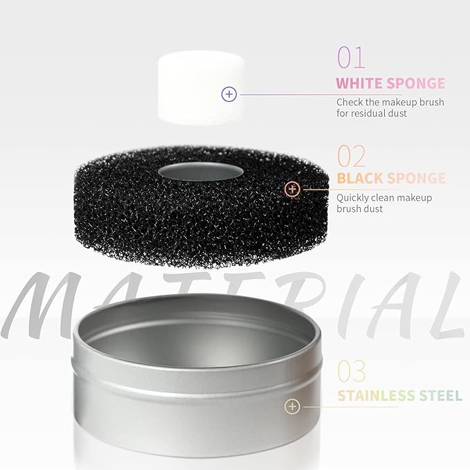 Docolor Makeup Brush Cleaner - Quick Dry Sponge for Removing Shadow Color - Compact Size for Travel