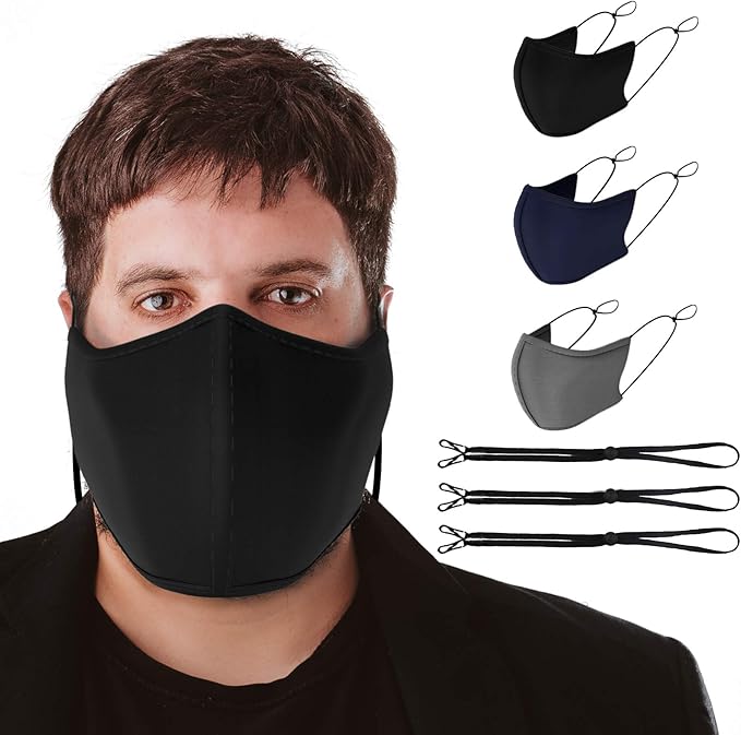 TUFF Face Mask Adult XL Large Size 3 Pack- C Shaped Design Making Breathing Easier