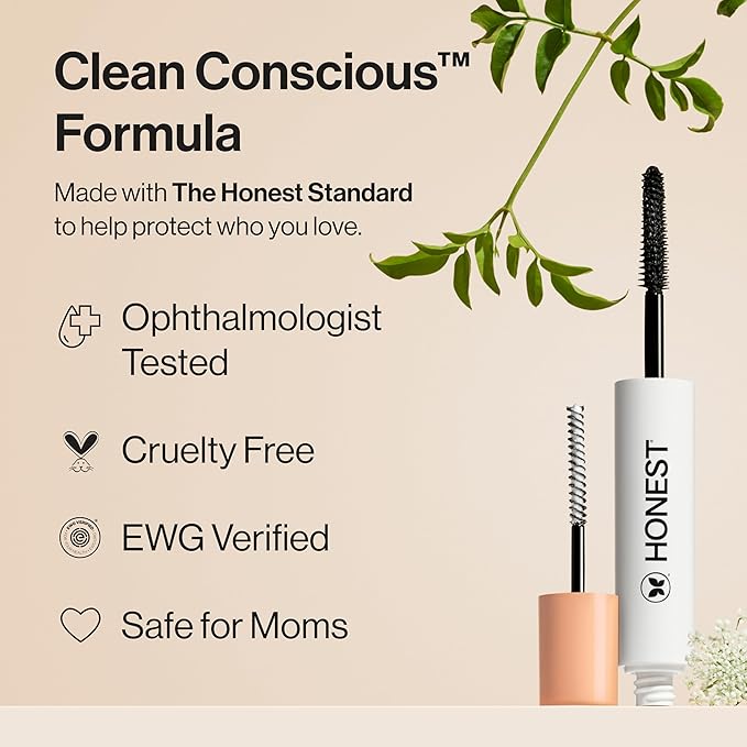 Honest Beauty 2-in-1 Extreme Length Clean Mascara + Lash Primer | Lengthening + Volumizing | Cruelty Free + Safe for Sensitive Eyes | Black, .27 fl oz