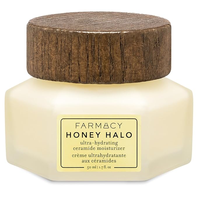 Farmacy Ceramide Face Moisturizer - Honey Halo Hydrating Facial Moisturizer for Dry Skin - Plumps, Soothes + Restores Skin with Potent Ceramides + Buckwheat Honey for a Dewy, Healthy Glow (50ml)