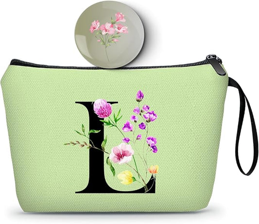 Birthday Friendship Bridesmaid Team Gifts for Employees Women Mom Aunt Daughter Teenage Girl Personalized Make up Cosmetic Bag Travel with Mirror Mothers Day Christmas Graduation L