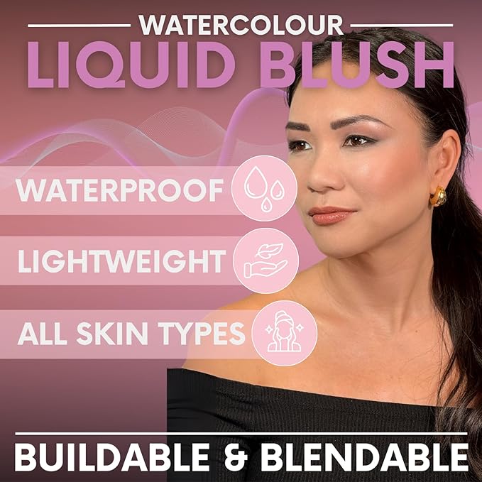 Daniel Sandler WATERCOLOUR BLUSH LIQUID GENTLE. Buildable & Blendable Long-Lasting Waterproof Liquid Blush for Cheeks & Lips for All Skin Types including Mature, Dry, Combination & Oily.