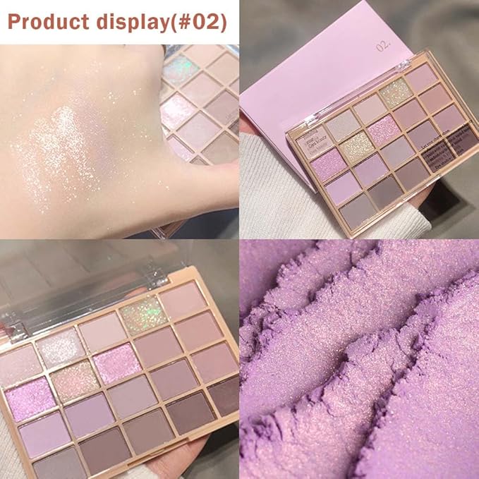 20Colors Nude Light Pink Purple Basics Matte Eyeshadow Palette,Eye Shadow Travel Makeup Palette all in one Long Lasting Waterproof,Great for Travel Gift Kit