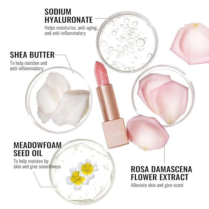 Oulac Infinity Moisture Shine Lipstick - High Shine Shimmery Finish, Super Creamy Texture, Medium to High Coverage - Gluten Free, PG14 La Vie en Rose