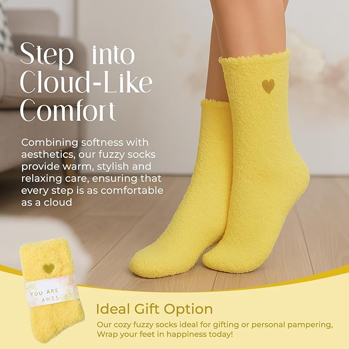 American Trends Coral Fleece Cloud Socks Ultra-Soft Fuzzy Warm Sleep Socks Cozy Unisex Gifts for Birthday Self-Care