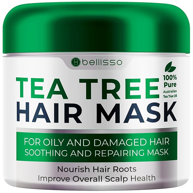 Tea Tree Oil Hair Mask - Deep Conditioner Treatment for All Hair Types - Intense Hydration Care and Protein Moisture Repair for Women and Men.