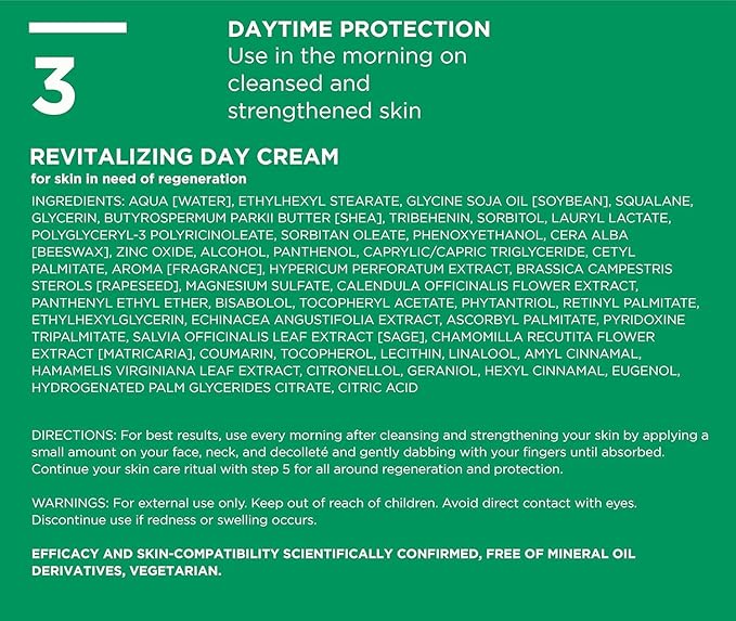ANNEMARIE BÖRLIND - LL REGENERATION Revitalizing Day Cream - Natural Vitamin C E and Retinoid Anti Aging Face Cream for Visibly Firmer and Wrinkle Free Skin - Step 3 of 5 - 1.69 Fl Oz.