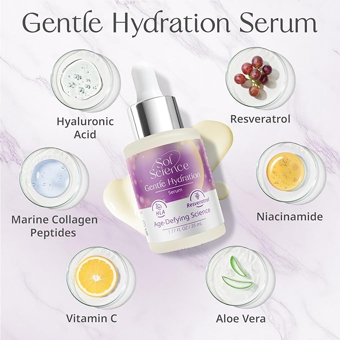 Gentle Hydration Serum - Lightweight & Moisturizing for Sensitive Skin with Hyaluronic Acid, Niacinamide & Aloe Vera - Face Serum for a Soft, Calm Glow