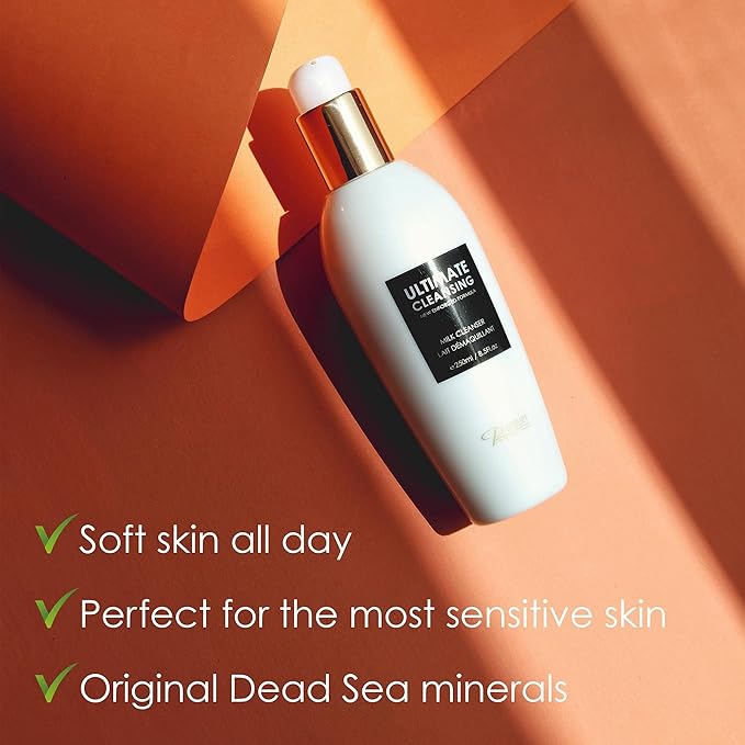 Premier Dead Sea Cleansing Milk, gentle face Cleanser & Make-up remover milk cleanser for face, sensitive and all Skin types, Classic collection skin care 8.45fl oz