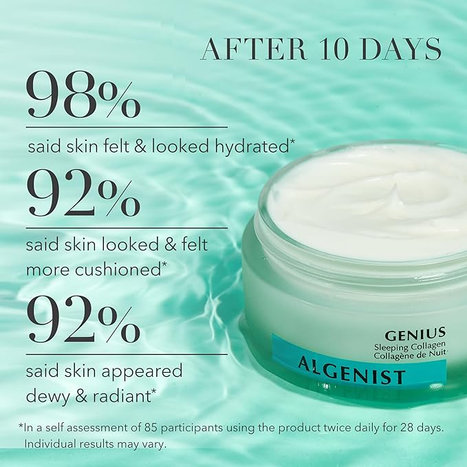 Algenist GENIUS Sleeping Collagen Night Cream - Firming Face Cream with Collagen, Collagen Amino Acids and Ceramides for a Visibly Smoother Complexion - Non-Comedogenic Skincare (2 oz)