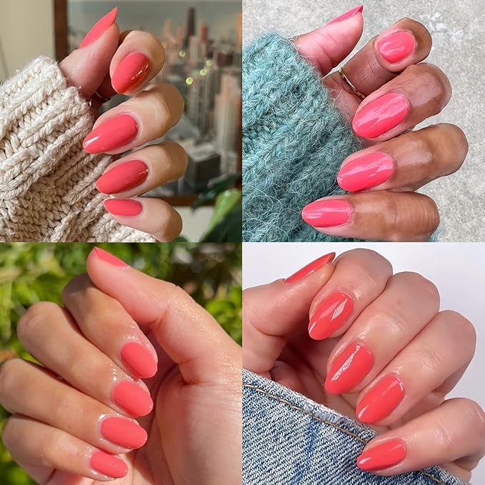 Olive & June Long Lasting Nail Polish | Plump, Gel-Like Finish, No Lamp Needed | Lasts up to 10 days | Salon-Quality at Home | 15-Free, Vegan & Cruelty-Free | Chip-Resistant | Perfect Pinwheel | Coral