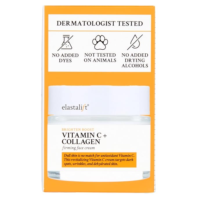 Elastalift Vitamin C Firming Face Cream Moisturizer Skin Care Facial Lotion, Potent Vitamin C Gel Cream For Face Targets Dry Skin, Age Spots, Wrinkles, Hyperpigmentation, & Sun Damaged Skin, 2 Fl Oz