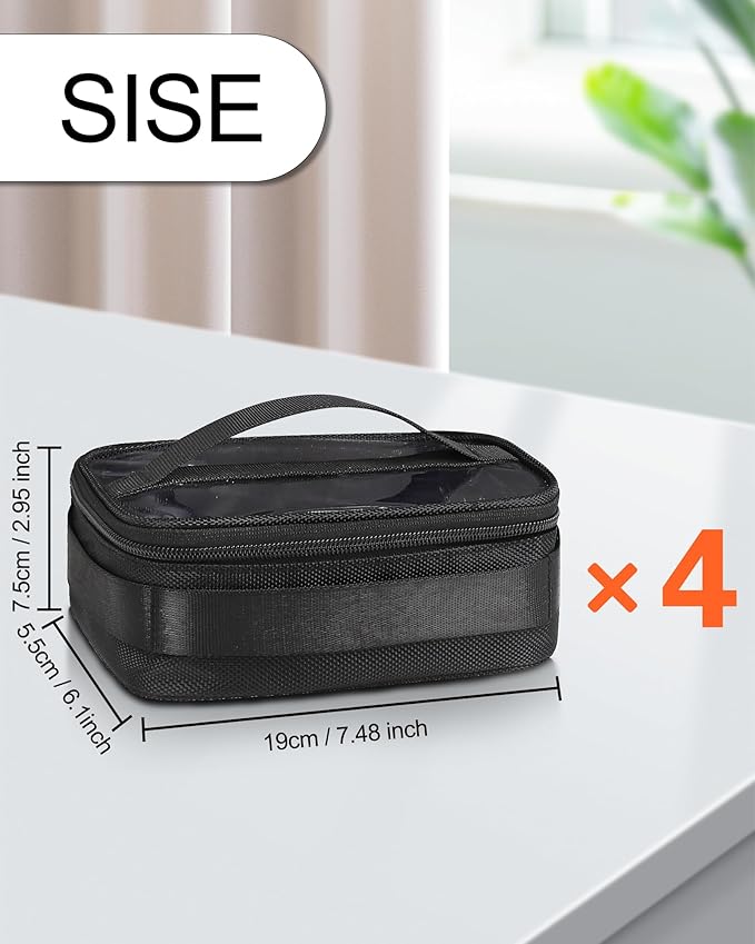 Large Capacity Makeup Case 3 Layers Cosmetic Organizer Brush Bag with Four Small Bag,Barber Hairdresser Train Case Makeup Artist Box Nail Polish Organizer