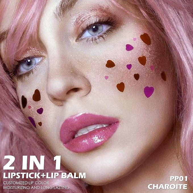 FOCALLURE Moisturizing Lipstick,Color Changing Tinted Lip Balm,Hydrating PH Lip Balm with Creamy Texture,Long Lasting High Pigmented Lip Stain,Charoite