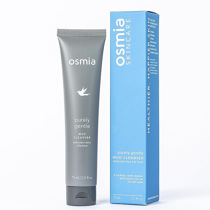 Osmia Skincare - Natural Purely Gentle Mud Cleanser | Aloe, Clay, Honey, Chamomile, Licorice Root | Strengthen, Detoxify, Soothe | Clean Beauty For Healthy Skin (2.5 fl oz | 75 ml)