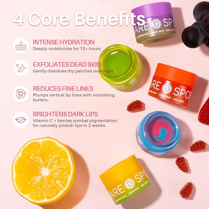 Lip Sleeping Mask Blueberry Candy - Cute Lip Mask Overnight, Long-Lasting Moisturizer to Treatment, Hydration, Repair for Dry Cracked Lips - 0.42 Fl Oz