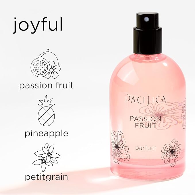 Pacifica Passion Fruit Perfume – Tropical Fruity Floral Clean Perfume for Women with Passionfruit, Pineapple & Vanilla, Vegan, Non-Toxic, Beachy Summer Scent (2 fl oz)