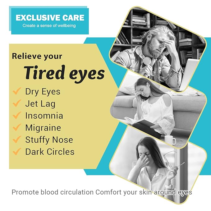 16-Pack Steam Eye Masks for Dry Eyes, Jasmine Warm Eye Mask for Tired Eyes, Relief Fatigue & Dark Circle, Heat Sleep Mask for Puffy Eye, Disposable Eye Mask, Warm Compress for Eyes, Travel Ready