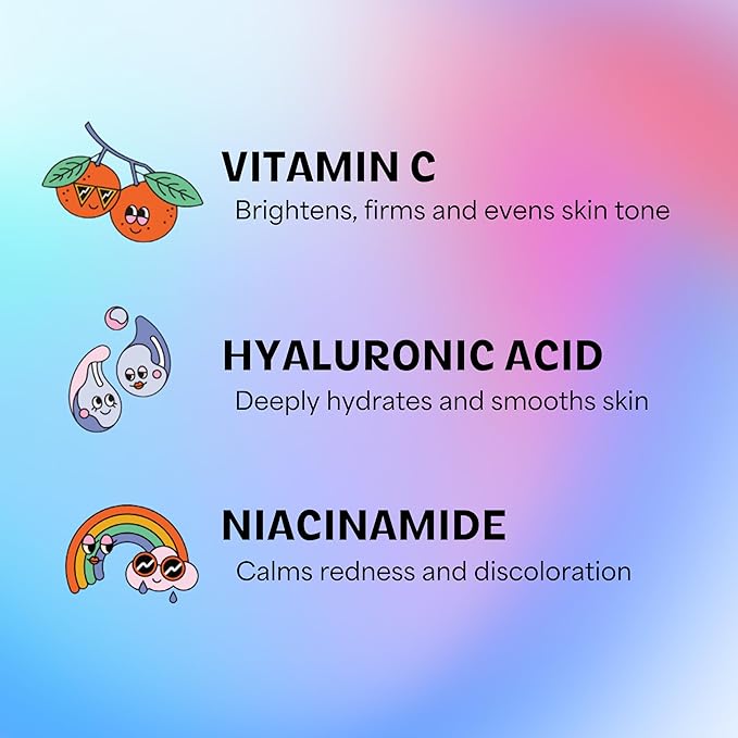 InstaNatural BESTIES Gentle Teen Gel Face Moisturizer | with Vitamin C, Hyaluronic Acid, Niacinamide for Hydration, Smoothness, Even Skintone | Simple Skincare for Healthy Skin (for All Skin Types)