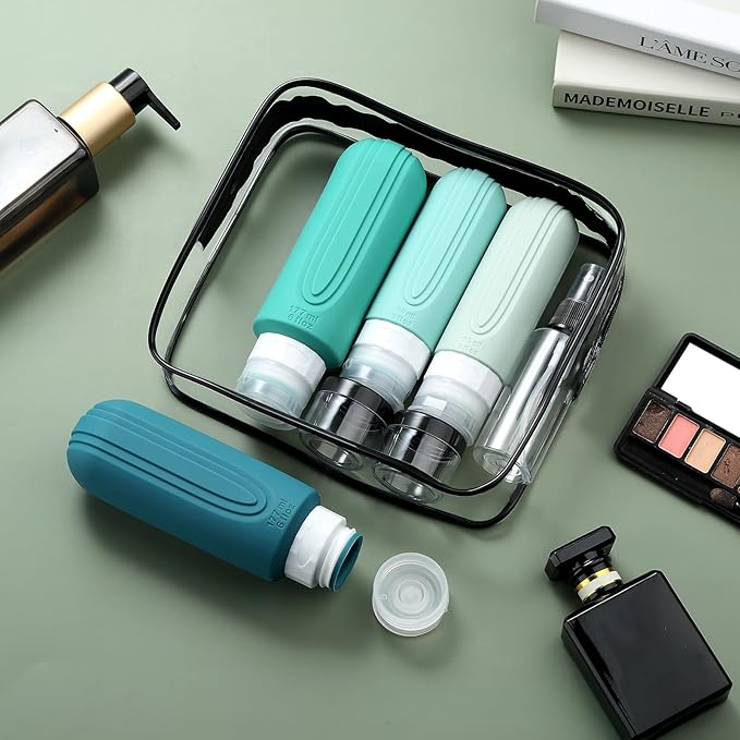 16 Pack Travel Bottles for Toiletries, Oversize 6oz Silicone Travel Containers jar for Toiletries, Leak Proof Refillable Liquid Shampoo And Conditioner Travel Essentials toiletry Bottles