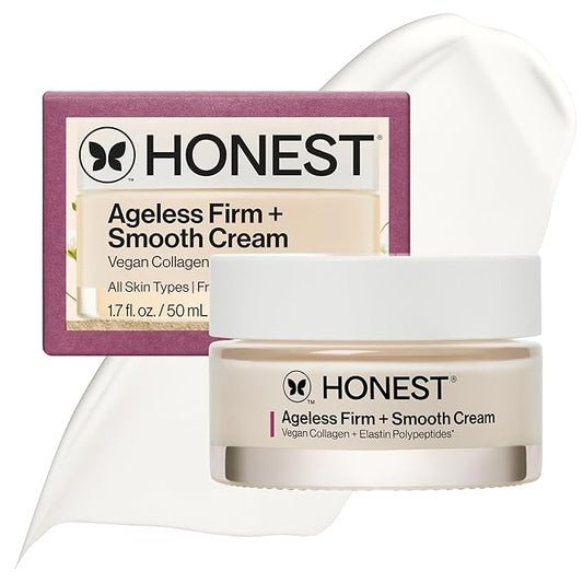 Honest Beauty Ageless Firm and Smooth Cream | Powered by Vegan Collagen and Elastin Polypeptides | Firmer, Smoother Looking Skin | Fragrance Free, EWG Verified, Vegan, Cruelty-Free | 1.7 fl oz