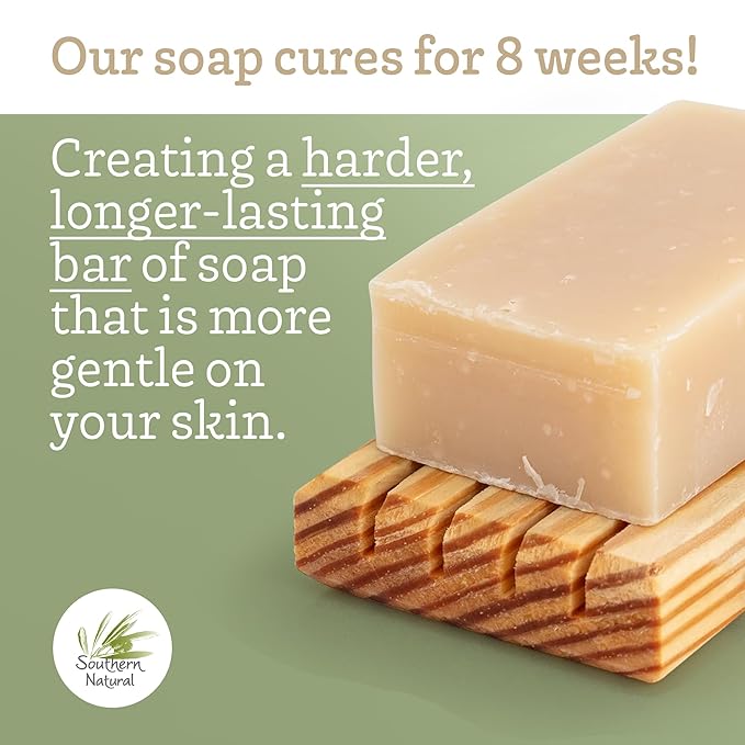 Southern Natural Goat Milk Soap Bar (3 Pack - Tea Tree Peppermint) For Dry, Sensitive Skin. Natural Handmade Soap For Men, Women and Kids. Great For Face & Body.