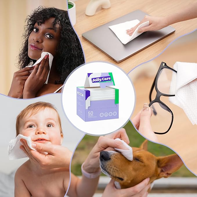 Disposable Face Towels, 10"×12" XL Face Towelette Disposable, Soft Makeup Remover Dry Wipes, Thick Facial Tissue for Women Cleansing, Skin Care, 50 Count (4 Pack)