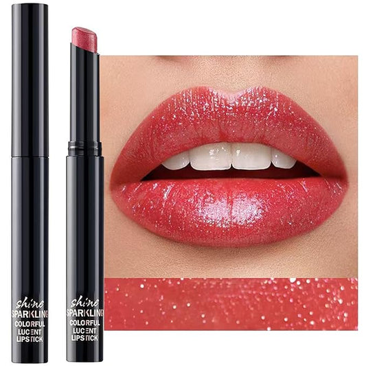 Lipstick For Women Matte Nude Glitter Shimmer Metallic Highly Pigmented Moisturizing Lip stick Hypoallergenic Waterproof Long Lasting Lipsticks Quick Makeup Lightweight Portable 02# Classic Red