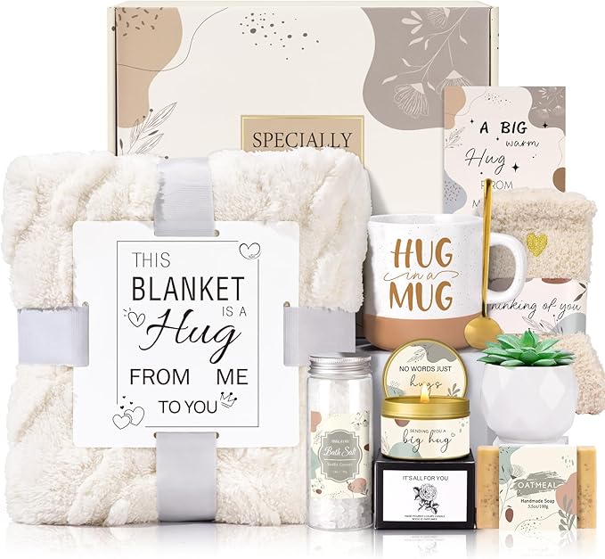 Get Well Soon Gifts Basket for Women, Gift Basket for Sick Friends After Surgery, Birthday Gifts for Women Self Care Set, Relaxing Spa Gifts Basket, Feel Better Encouragement Comfort Box for Her