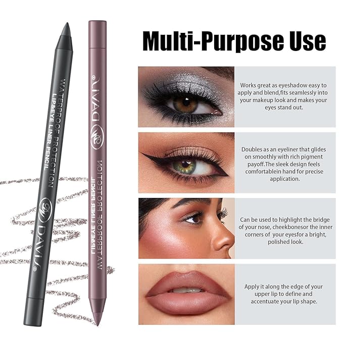 12 Color Eyeliner Pencil Set with Sharpener Waterproof and Long-Lasting Colour Gel Eye Liner Pencils for Women