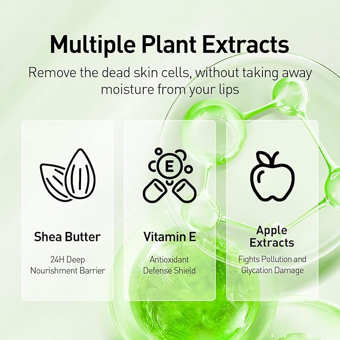 Sleeping Lip Mask Green Apple - Repair for Dry Cracked Lips, Infused with Vitamin C and Shea Butter, Lip Mask Nourish and Revitalize Overnight, Wake to Softer, Smoother, Glow Lip - 0.42 Fl Oz