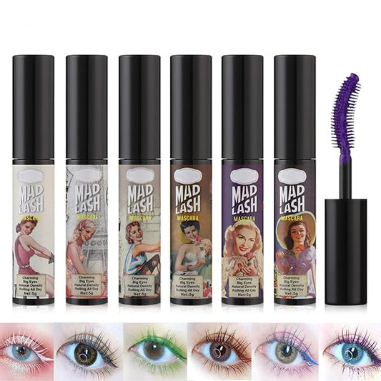 Halloween gifts Lash Colored Mascara Makeup Volumizing Volume Building Waterproof Sensational Washable Lengthening Natural Long-Lasting… (6 Colors)