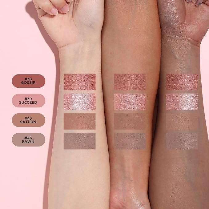 FOCALLURE 4PCS Cream Eyeshadow Stick Sets,Highlighter Eye Shadow Pencil with Crease-proof Formula,Long Lasting Waterproof Eyes Makeup,Desert Rose