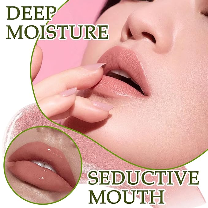 4 Colors Lip Gloss Set,Tinted Lip Oil Long Lasting Non-sticky Shiny Lip Plumping Lip Gloss,Hydrating Moisturizing Lip Glow Oil for Looking Lips,Smooth Glossy Lip Plumper Gloss Set for Women（A#）