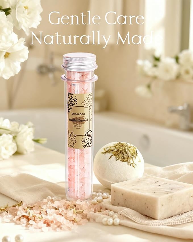 Coralogo Natural Spa Gift Baskets - Natural Pampering Spa Set, Self-Care Beauty Gift Basket, Wellness Bath & Body Works, Unique Gifts for Birthday, Valentines Day, Mothers Day for Mom, Wife, Her