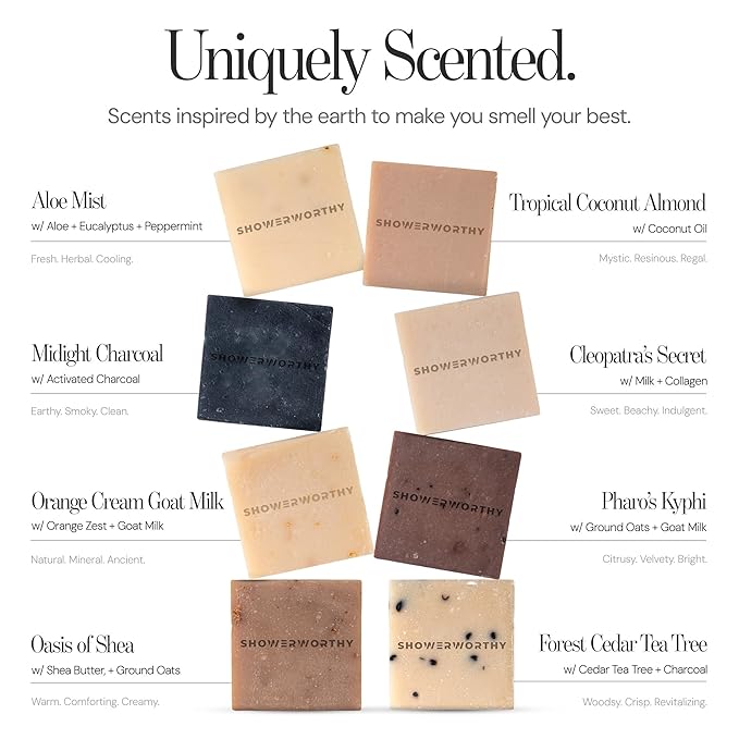 Plant Based Natural Bar Soap Gift Set – 8 Handmade Organic Soap Bars for Men & Women – Cold Process With Essential Oils for Moisturizing Dry & Sensitive Skin 8 Different Scents 5 oz Each