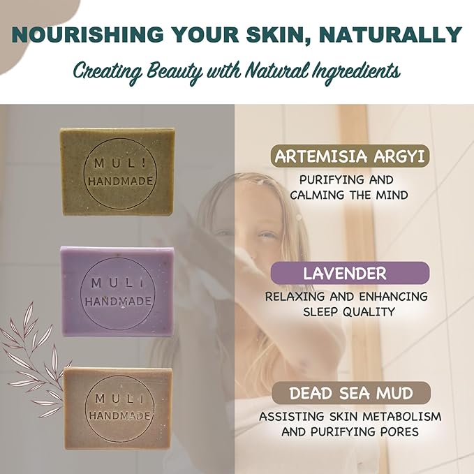 Natural Handemade Bar Soap for Men and Women with Essential oils, Scented Bar Soaps for Bath, Fragrance Regular Use Gift Set (Pack of 3) Comfrey