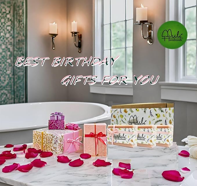 Natural Handemade Bar Soap for Men and Women with Essential oils, Scented Bar Soaps for Bath, Fragrance Gift Set (Pack of 3) Rose Marseille