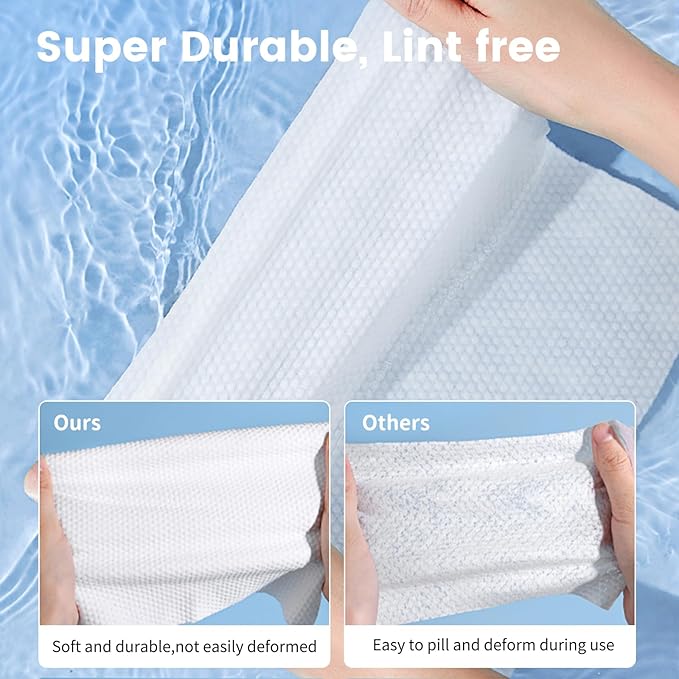 MSQ Face Towels, Disposable Face Towels, 60 Count Makeup Remover Dry Wipes, Soft & Skin Friendly Facial Towelettes Disposable, Lint- free, 1 Pack