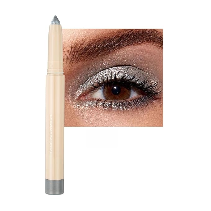 Waterproof Creamy Eyeshadow Stick Eyeliner Eye Shadow Applicator Stick Shimmer & Matte Finish Silver