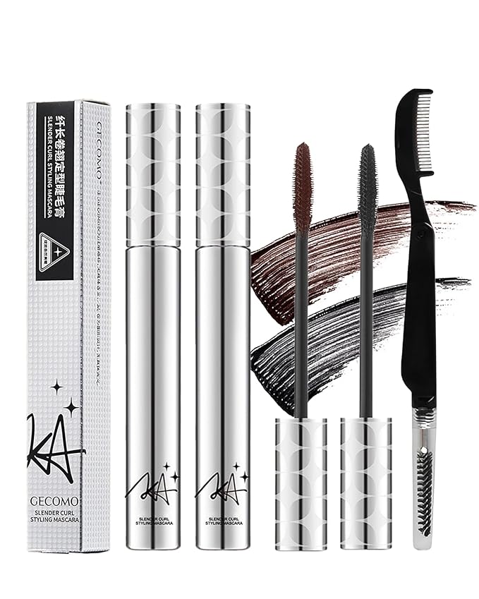 Mascara for Older Women 60 Plus,Black Brown Prime Waterproof Length and Volume Lash Mascara for Seniors,Hypoallergenic Volumizing Máscara with Thinning Lashes,Long Lasting No Clumps for Sensitive Eyes