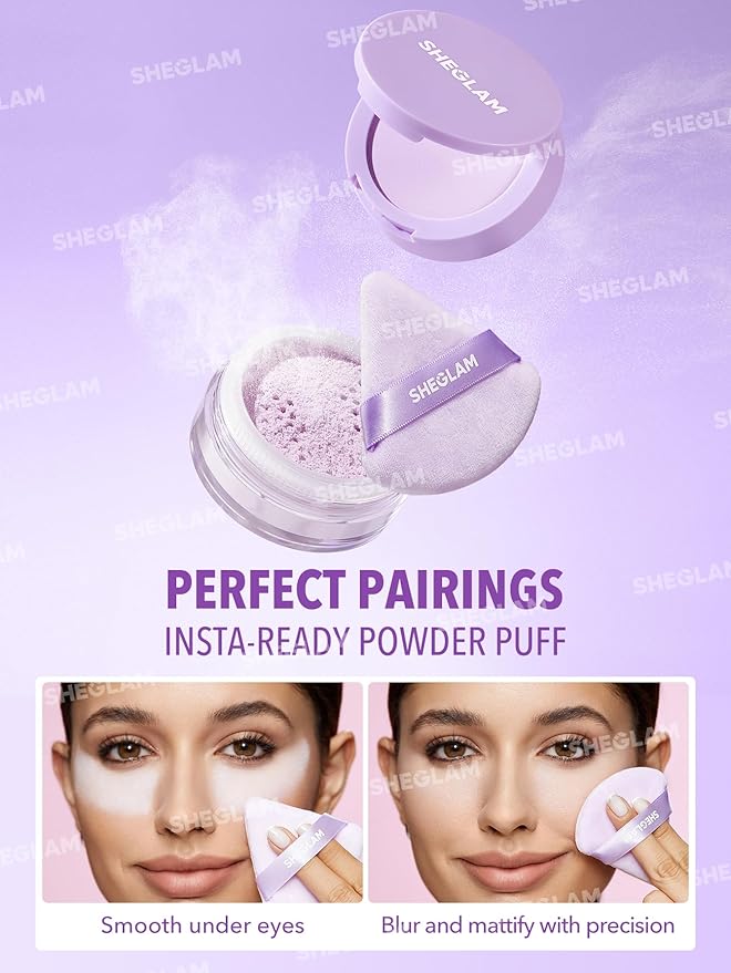 SHEGLAM Insta-Ready Face Powder Loose Under Eye Setting Powder-Taro