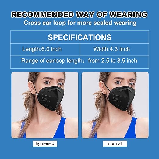 KN95 Face Masks 60 Pcs,5 Layers Cup Dust Mask,Filter Efficiency 95%, Suitable for Home Work Restaurants