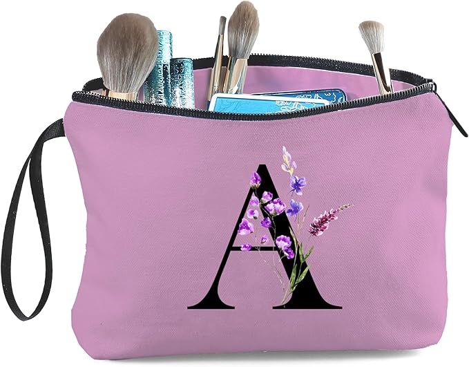 SEAMOON Maid of Honor Friendship Birthday Gifts for Women Her Aunt Sister Bridesmaid Coworkers Bride Personalized Makeup Cosmetic bag with Mirror Mothers Day Christmas Graduation A