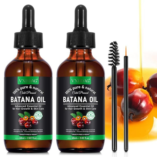 Batana Oil - Pure & Natural Hair Growth Oil from Honduras, Eliminates Split Ends, Enhances Radiance for All Hair & Skin Types, 4.04 fl oz (pack of 2)
