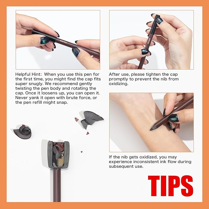 Pinkiou 5 Colors Eyebrow Pencil Set, Waterproof Smudge-Proof Brow Pencil, Long-Lasting Makeup Pencils for Eyebrows and Eyeliner (Plum, Stone, Chocolate, Brown, Black)