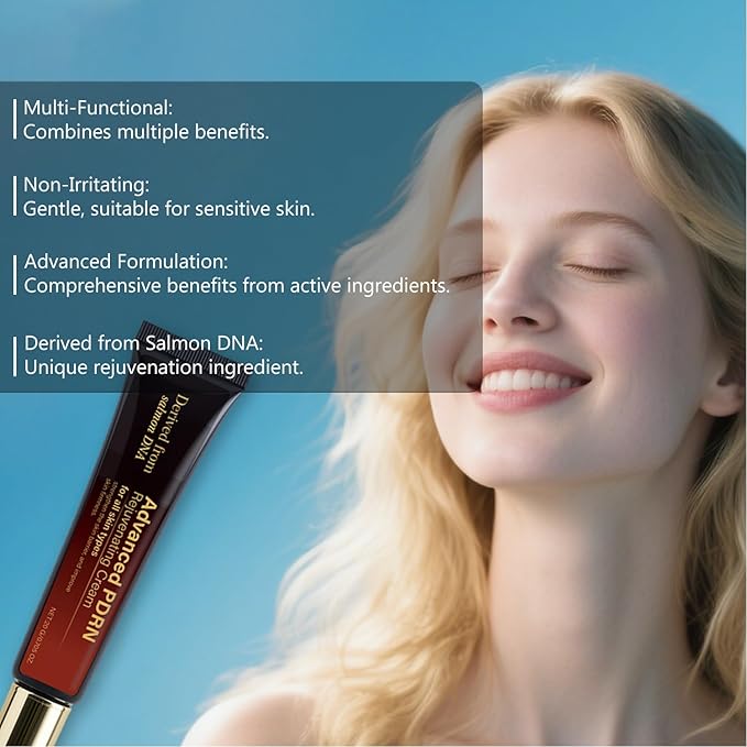 Advanced PDRN Rejuvenating Cream, 99% Pure Salmon DNA Collagen Gel Repair Cream, 0.7 oz, with Hyaluronic Acid and Niacinamide, Nighttime Skin Repair,Inspired Skincare